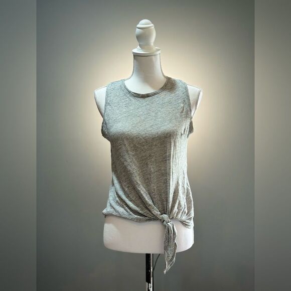 Gray Banana Republic Linen Tie-Front Tank Size XS EUC - Picture 1 of 6